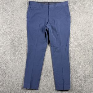 Proper Cloth Pants Mens 36x32 Blue Slim Fit Seersucker Lightweight Preppy Chino